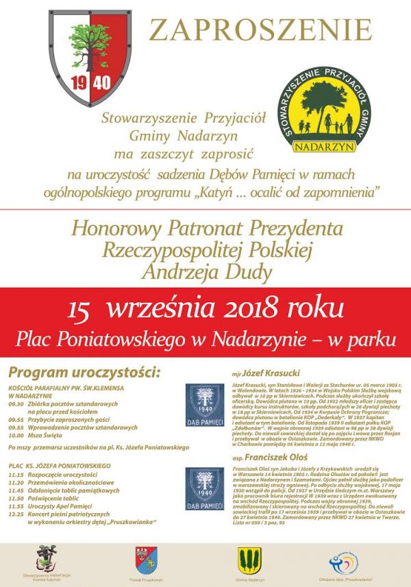 Uroczystość posadzenia Dębów Pamięci